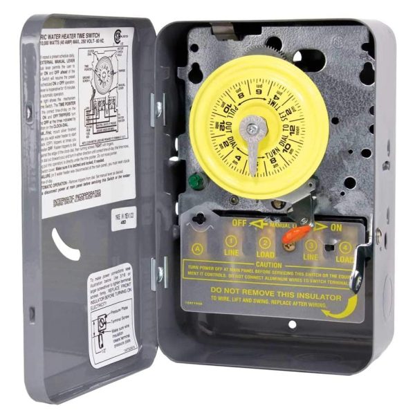 Intermatic WH40 Electric Mechanical Water Heater Time Switch, Up to 12 ON  OFF Events Cheap - Image 2
