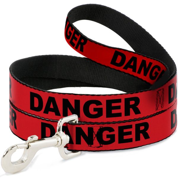 Dog Leash - DANGER Text Red Black Online Hot Sale