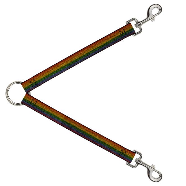 Dog Leash Splitter - Burlap Texture Rainbow Online Sale