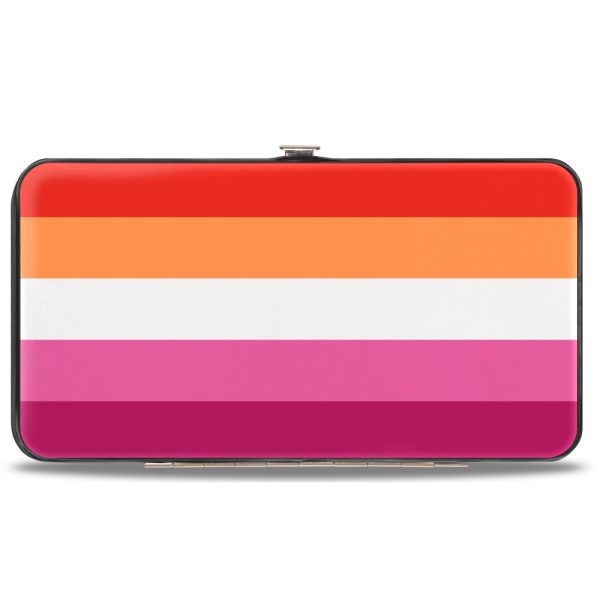 Hinged Wallet - Flag Lesbian Five Stripe Oranges White Pinks For Sale - Image 2