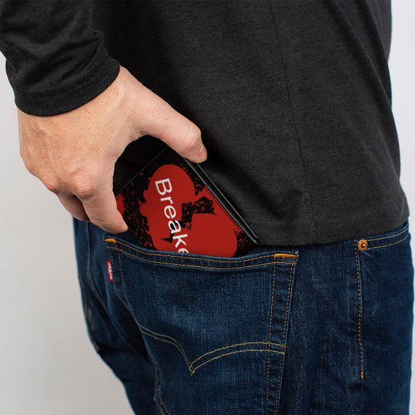 Bi-Fold Wallet - Heart Breaker Black White Red on Sale - Image 5