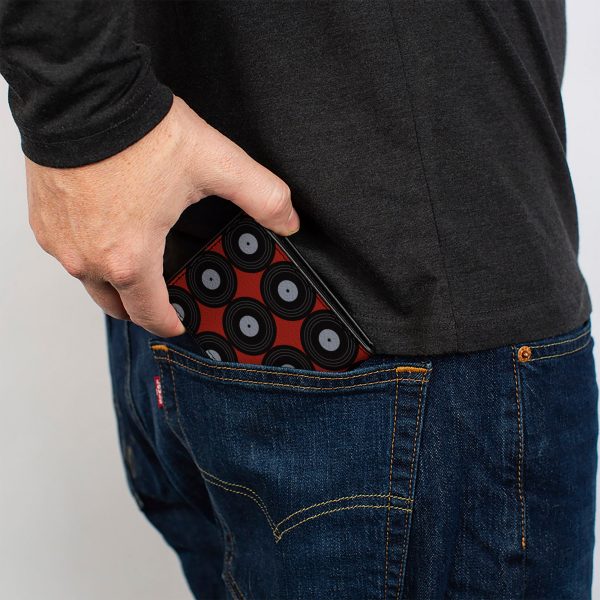 Bi-Fold Wallet - Vinyl Records 2-Stripe Red Black Gray Online Hot Sale - Image 5