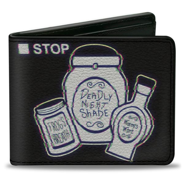 Bi-Fold Wallet - A Nightmare Before Christmas Potion Bottles Glitch Black White Online