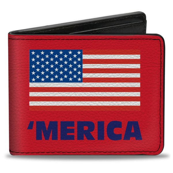 Bi-Fold Wallet -  MERICA US Flag Red Blue White Online Hot Sale