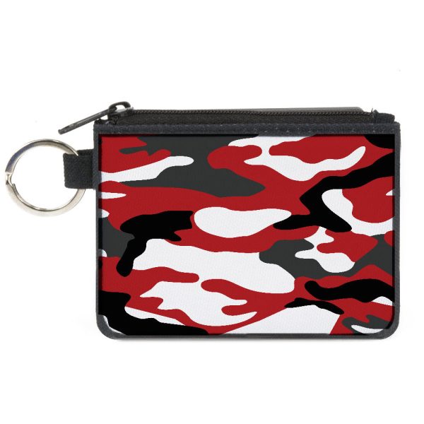 Canvas Zipper Wallet - MINI X-SMALL - Camo Red Black Gray White Cheap